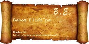Babos Eliána névjegykártya